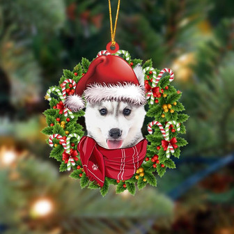 Ornament- Husky 2-Xmas Bandana Hanging Ornament, Happy Christmas Ornament, Car Ornament - Thegiftio UK