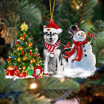 Ornament- Husky Christmas Snow Hanging Ornament Dog Ornament, Car Ornament, Christmas Ornament - Thegiftio UK