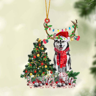 Ornament- husky-Christmas Tree Gift Hanging Ornament, Happy Christmas Ornament, Car Ornament - Thegiftio UK