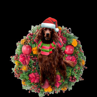 Ornament- Irish Setter Christmas Ornament, Happy Christmas Ornament, Car Ornament - Thegiftio UK