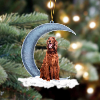 Ornament- Irish Setter Sits On The Moon Hanging Ornament Dog Ornament, Car Ornament, Christmas Ornament - Thegiftio UK