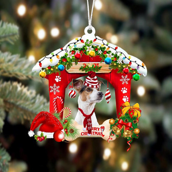 Ornament- Jack Russel Terrier 5-Christmas House Two Sided Ornament, Happy Christmas Ornament, Car Ornament - Thegiftio UK
