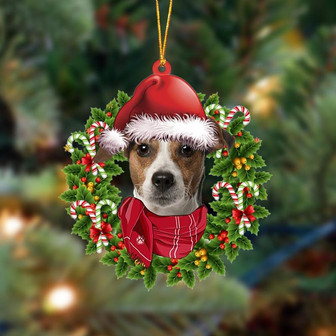 Ornament- Jack Russell Terrier 1-Xmas Bandana Hanging Ornament, Happy Christmas Ornament, Car Ornament - Thegiftio UK