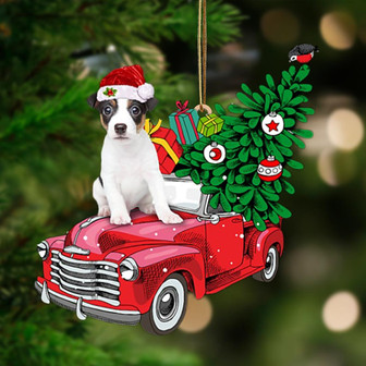 Ornament- Jack Russell Terrier 2-Pine Truck Hanging Ornament, Happy Christmas Ornament, Car Ornament - Thegiftio UK