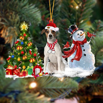 Ornament- Jack Russell Terrier Christmas Snow Hanging Ornament Dog Ornament, Car Ornament, Christmas Ornament - Thegiftio UK