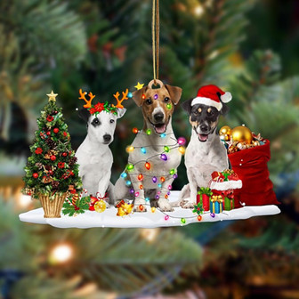 Ornament- Jack Russell Terrier-Christmas Dog Friends Hanging Ornament, Happy Christmas Ornament, Car Ornament - Thegiftio UK