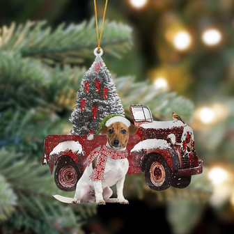 Ornament- Jack Russell Terrier-Christmas Truck Two Sided Ornament, Happy Christmas Ornament, Car Ornament - Thegiftio UK