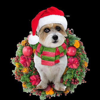 Ornament- Jackapoo Christmas Ornament, Happy Christmas Ornament, Car Ornament - Thegiftio UK