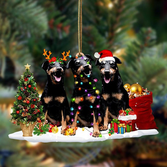 Ornament- Jagdterrier-Christmas Dog Friends Hanging Ornament, Happy Christmas Ornament, Car Ornament - Thegiftio UK