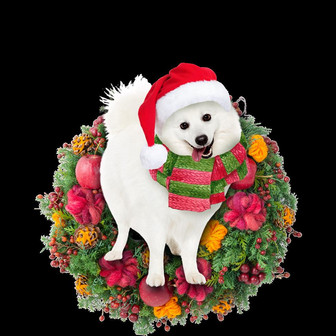 Ornament- Japanese Spitz Christmas Ornament, Happy Christmas Ornament, Car Ornament - Thegiftio