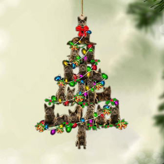 Ornament- Kai Ken-Christmas Tree Lights-Two Sided Ornament, Happy Christmas Ornament, Car Ornament - Thegiftio UK