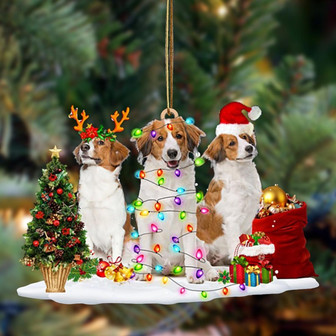 Ornament- Kooikerhondje-Christmas Dog Friends Hanging Ornament, Happy Christmas Ornament, Car Ornament - Thegiftio UK