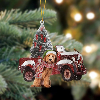 Ornament- Labradoodle 3-Christmas Truck Two Sided Ornament, Happy Christmas Ornament, Car Ornament - Thegiftio UK