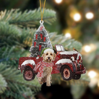 Ornament- Labradoodle 4-Christmas Truck Two Sided Ornament, Happy Christmas Ornament, Car Ornament - Thegiftio UK