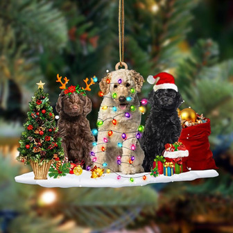Ornament- Labradoodle-Christmas Dog Friends Hanging Ornament, Happy Christmas Ornament, Car Ornament - Thegiftio UK