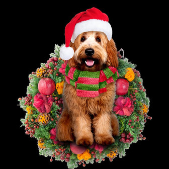 Ornament- Labradoodle Christmas Ornament, Happy Christmas Ornament, Car Ornament - Thegiftio UK