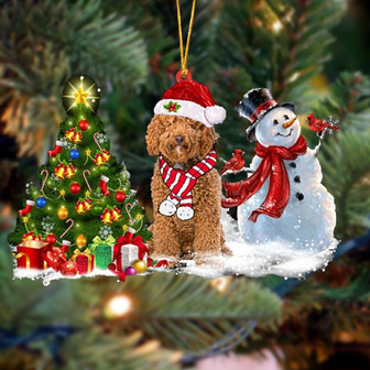 Ornament- Labradoodle Christmas Snow Hanging Ornament Dog Ornament, Car Ornament, Christmas Ornament - Thegiftio UK