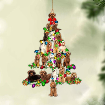 Ornament- Labradoodle-Christmas Tree Lights-Two Sided Ornament, Happy Christmas Ornament, Car Ornament - Thegiftio UK