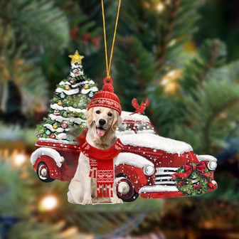 Ornament- Labrador 3-Christmas Car Two Sided Ornament, Happy Christmas Ornament, Car Ornament - Thegiftio UK