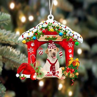 Ornament- Labrador-Christmas House Two Sided Ornament, Happy Christmas Ornament, Car Ornament - Thegiftio UK