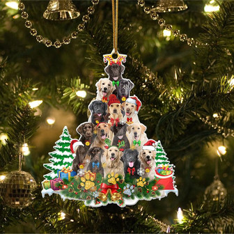 Ornament- Labrador Full The Christmas Tree-Two Sided Ornament, Happy Christmas Ornament, Car Ornament - Thegiftio UK