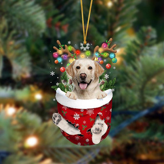 Ornament- Labrador-In Christmas Pocket Two Sides Ornament, Happy Christmas Ornament, Car Ornament - Thegiftio UK