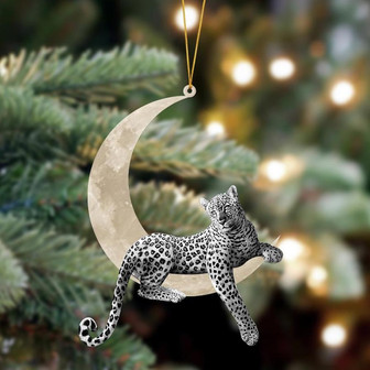 Ornament- Leopard Sits On The Moon Hanging Ornament Dog Ornament, Car Ornament, Christmas Ornament - Thegiftio UK