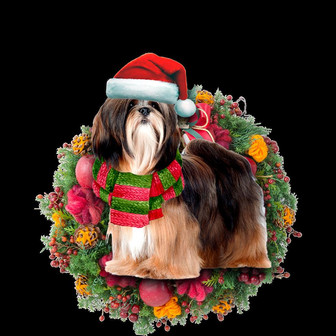 Ornament- Lhasa Apso Christmas Ornament, Happy Christmas Ornament, Car Ornament - Thegiftio UK