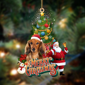 Ornament- long haired dachshund-Christmas Tree&Dog Hanging Ornament, Happy Christmas Ornament, Car Ornament - Thegiftio UK