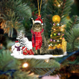 Ornament- Maine Coon Cat Christmas Ornament Dog Ornament, Car Ornament, Christmas Ornament - Thegiftio UK