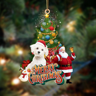Ornament- maltes-Christmas Tree&Dog Hanging Ornament, Happy Christmas Ornament, Car Ornament - Thegiftio UK