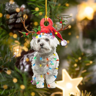 Ornament- Maltese Christmas Shape Ornament, Happy Christmas Ornament, Car Ornament - Thegiftio UK