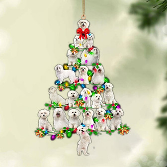 Ornament- Maltese-Christmas Tree Lights-Two Sided Ornament, Happy Christmas Ornament, Car Ornament - Thegiftio UK
