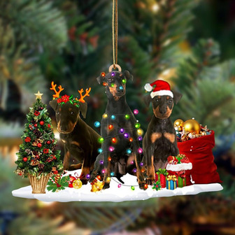 Ornament- Manchester Terrier-Christmas Dog Friends Hanging Ornament, Happy Christmas Ornament, Car Ornament - Thegiftio UK