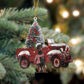 Ornament- Miniature Pinscher 2-Christmas Truck Two Sided Ornament, Happy Christmas Ornament, Car Ornament - Thegiftio UK