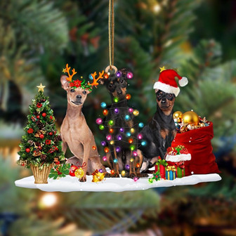 Ornament- Miniature Pinscher-Christmas Dog Friends Hanging Ornament, Happy Christmas Ornament, Car Ornament - Thegiftio UK