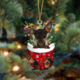 Ornament- Miniature Pinscher-In Christmas Pocket Two Sides Ornament, Happy Christmas Ornament, Car Ornament - Thegiftio UK