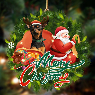 Ornament- Miniature Pinscher-Santa & dog Hanging Ornament, Happy Christmas Ornament, Car Ornament - Thegiftio UK