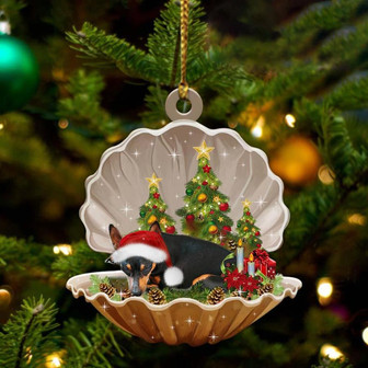 Ornament- Miniature Pinscher-Sleeping Pearl in Christmas Two Sided Ornament, Christmas Ornament, Car Ornament - Thegiftio UK