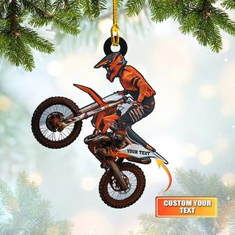 Ornament - Motocross, Biker, Custom Shaped Flat Ornament, Home Decor, Gift for Christmas, Christmas Decor - Thegiftio UK