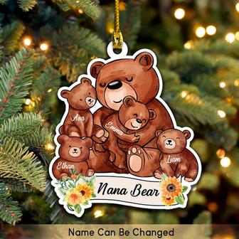 Ornament - Nana Bear Ornament Personalized Grandma Handmade Christmas, Custom Shape Flat Ornament - Thegiftio UK
