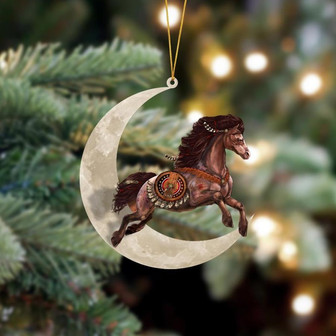 Ornament- Native Horse Sits On The Moon Hanging Ornament Dog Ornament, Car Ornament, Christmas Ornament - Thegiftio UK