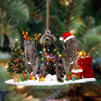 Ornament- Neapolitan Mastiff-Christmas Dog Friends Hanging Ornament, Happy Christmas Ornament, Car Ornament - Thegiftio UK