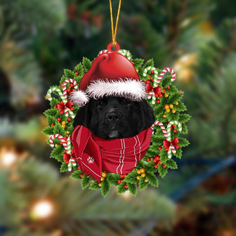 Ornament- Newfoundland 1-Xmas Bandana Hanging Ornament, Happy Christmas Ornament, Car Ornament - Thegiftio UK