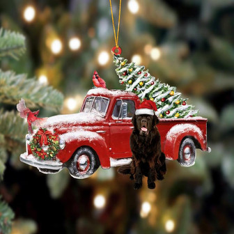 Ornament- Newfoundland-Cardinal & Truck Two Sided Ornament, Happy Christmas Ornament, Car Ornament - Thegiftio UK