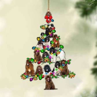 Ornament- Newfoundland-Christmas Tree Lights-Two Sided Ornament, Happy Christmas Ornament, Car Ornament - Thegiftio UK