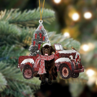 Ornament- Newfoundland-Christmas Truck Two Sided Ornament, Happy Christmas Ornament, Car Ornament - Thegiftio UK