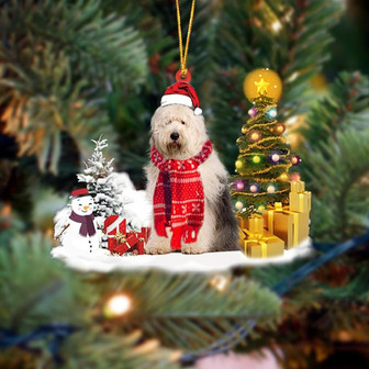 Ornament- Old English Sheepdog Christmas Ornament Dog Ornament, Car Ornament, Christmas Ornament - Thegiftio UK