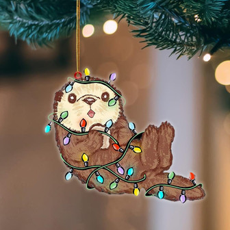 Ornament- Otter Christmas Light Hanging Ornament Dog Ornament, Car Ornament, Christmas Ornament - Thegiftio