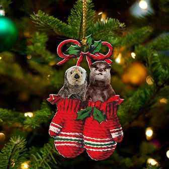 Ornament- Otter Inside Your Gloves Christmas Holiday-Two Sided Ornament, Christmas Ornament, Car Ornament - Thegiftio UK